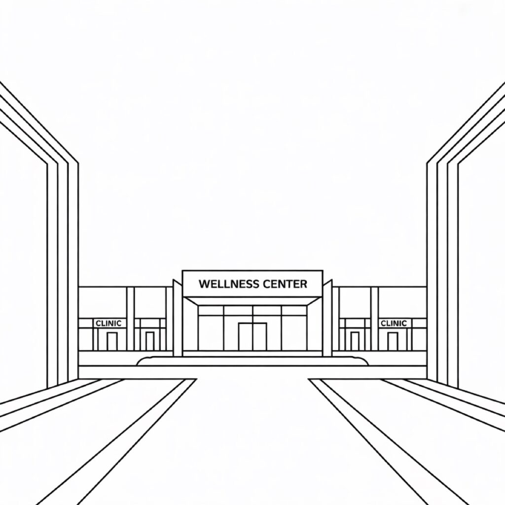 医療モールのイラスト