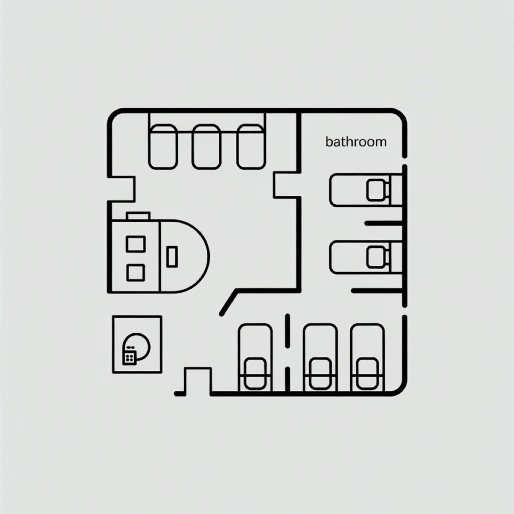 クリニックの平面図のイラスト